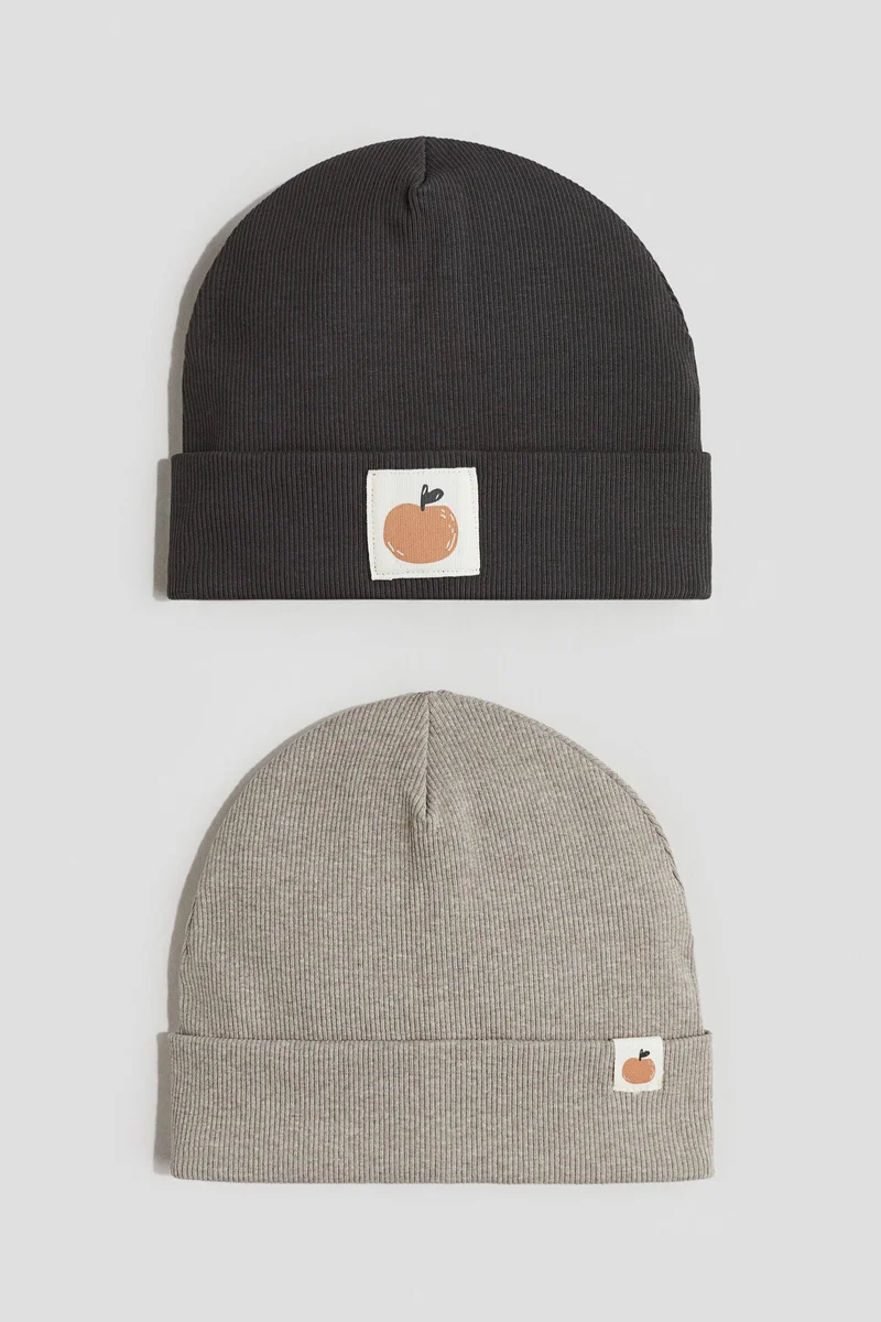 H&M 2-pack ribbed beanies